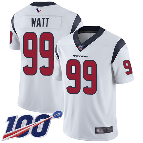 Houston Texans Limited White Men J J  Watt Road Jersey NFL Football #99 100th Season Vapor Untouchable